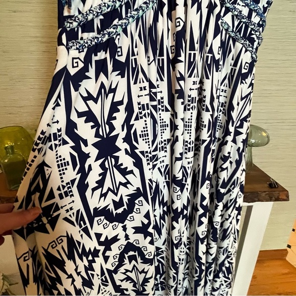 Loralette Plus Size 3X Maxi Dress Halter Tropical Open Back Beach - Picture 7 of 11